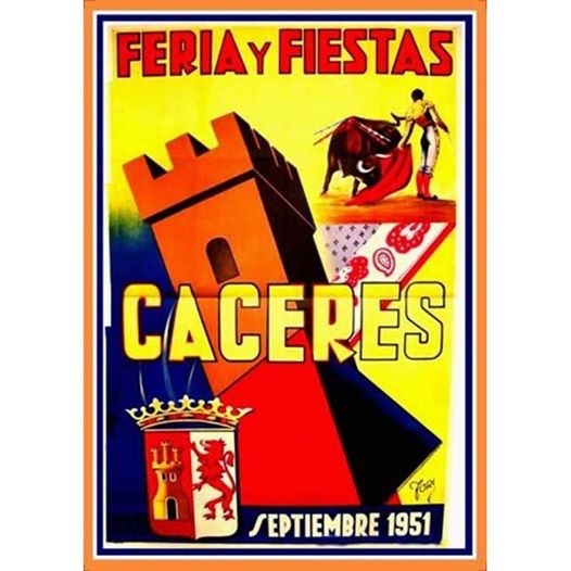 Caceres cartel feria antiguo año 1951